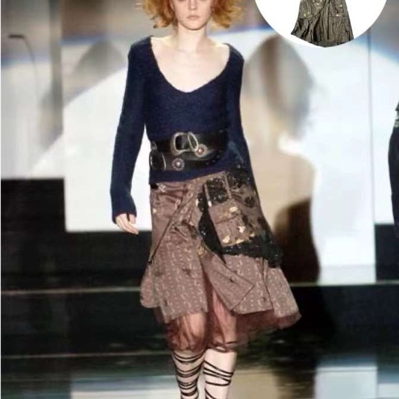 Diesel runway Asymmetrical Wrap Skirt in Brown yellow Floral w/ pocket design - Picture 3 of 5